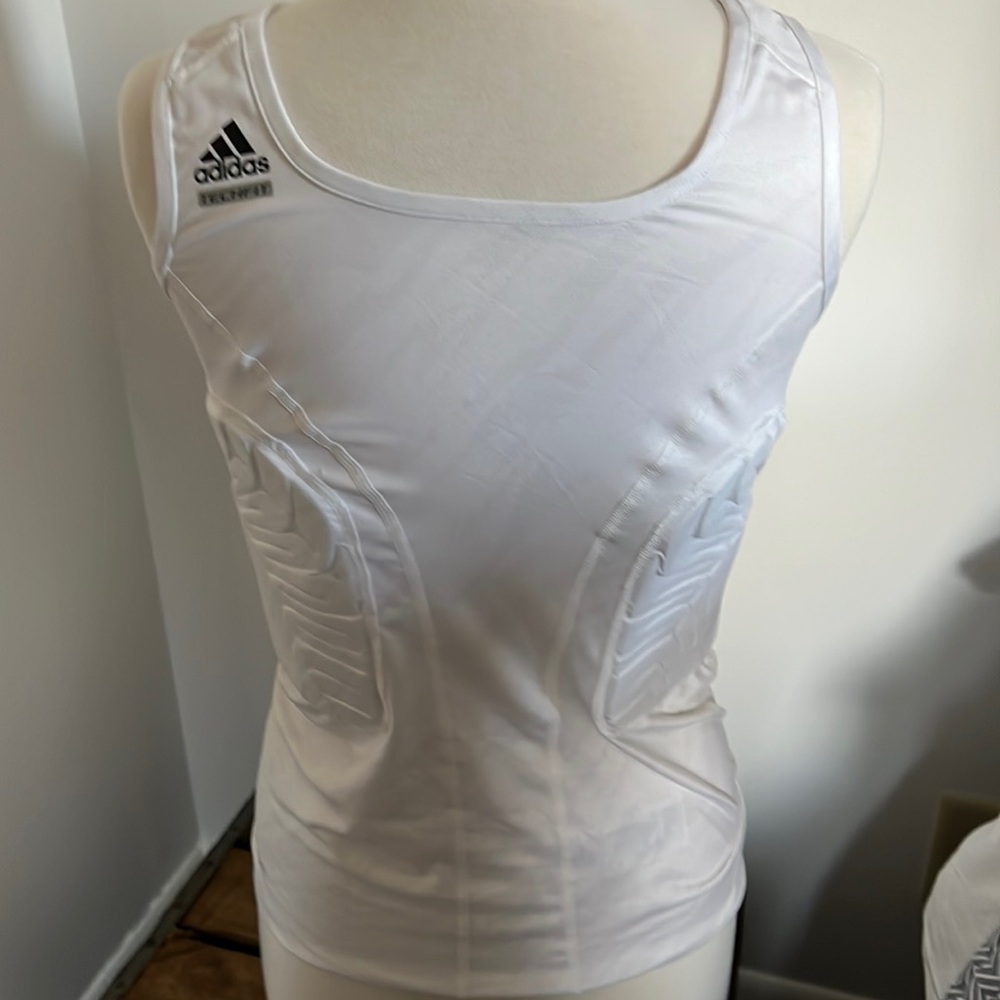 White Adidas football padding tank